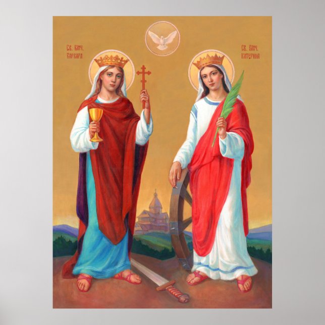 Saint Barbara And Saint Catherine Poster (Front)