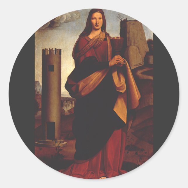 Saint Barbara by Giovanni Antonio Boltraffio Classic Round Sticker (Front)