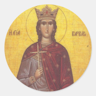Saint Barbara Icon Classic Round Sticker