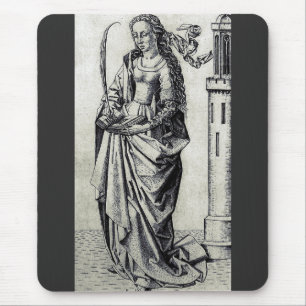 Saint Barbara of the Tower Sacred Graphic Art Mouse Mat