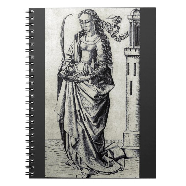 Saint Barbara of the Tower Sacred Graphic Art Notebook (Front)
