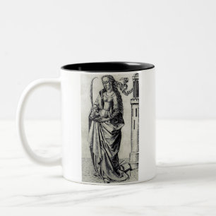 Saint Barbara of the Tower Sacred Graphic Art Two-Tone Coffee Mug