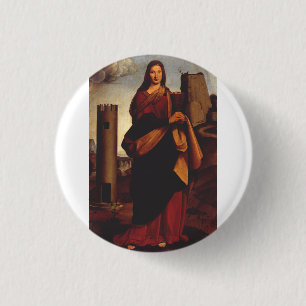 Saint Barbara Sacred Icon Graphic Art 3 Cm Round Badge