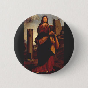 Saint Barbara Sacred Icon Graphic Art 6 Cm Round Badge