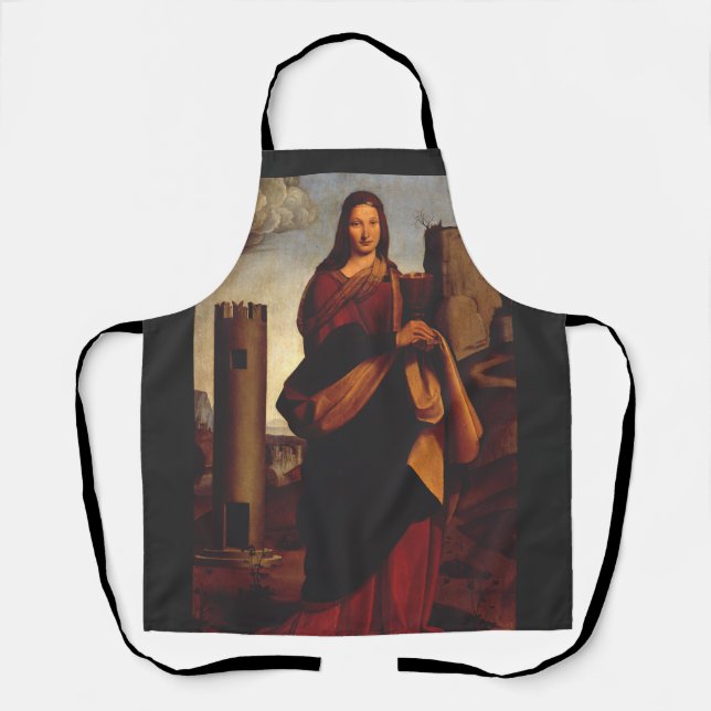 Saint Barbara Sacred Icon Graphic Art Apron (Front)
