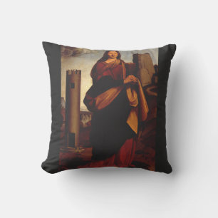 Saint Barbara Sacred Icon Graphic Art Cushion