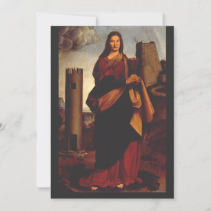 Saint Barbara Sacred Icon Graphic Art Invitation