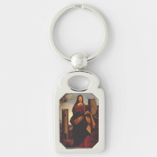 Saint Barbara Sacred Icon Graphic Art Key Ring