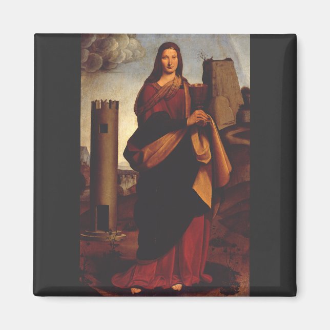 Saint Barbara Sacred Icon Graphic Art Magnet (Front)