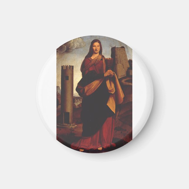 Saint Barbara Sacred Icon Graphic Art Magnet (Front)