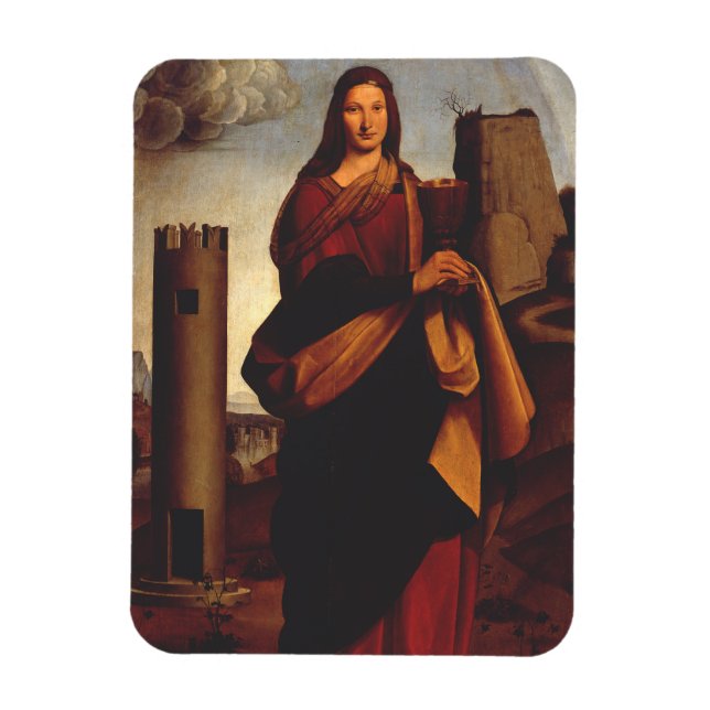 Saint Barbara Sacred Icon Graphic Art Magnet (Vertical)
