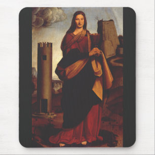 Saint Barbara Sacred Icon Graphic Art Mouse Mat