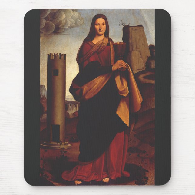 Saint Barbara Sacred Icon Graphic Art Mouse Mat (Front)