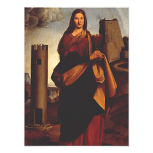 Saint Barbara Sacred Icon Graphic Art Photo Print