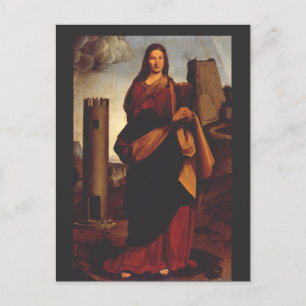 Saint Barbara Sacred Icon Graphic Art Postcard