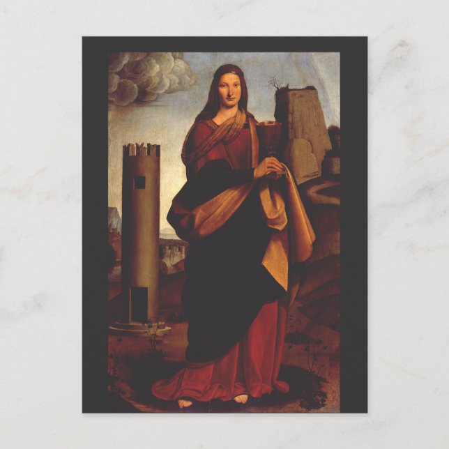Saint Barbara Sacred Icon Graphic Art Postcard (Front)
