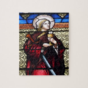 Saint Barbara Stained Glass Window Jigsaw Puzzle