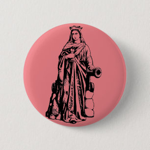 Saint Barbara the Great Martyr Sacred Graphic Art 6 Cm Round Badge