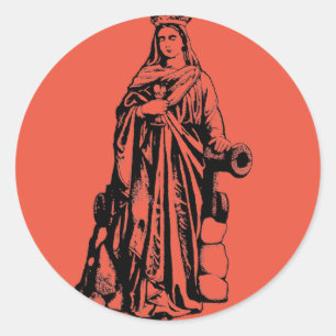 Saint Barbara the Great Martyr Sacred Graphic Art Classic Round Sticker