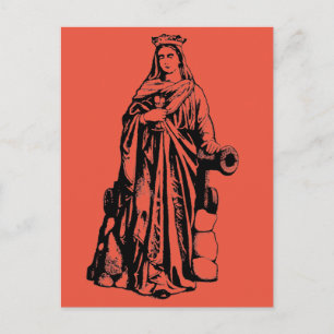 Saint Barbara the Great Martyr Sacred Graphic Art Holiday Postcard