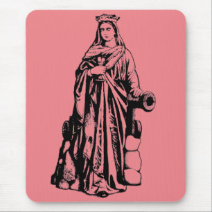 Saint Barbara the Great Martyr Sacred Graphic Art Mouse Mat