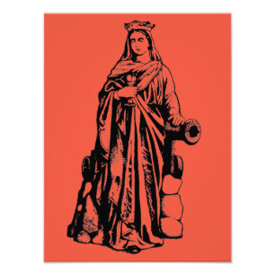 Saint Barbara the Great Martyr Sacred Graphic Art Photo Print