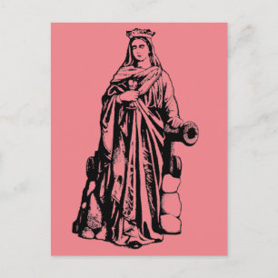 Saint Barbara the Great Martyr Sacred Graphic Art Postcard