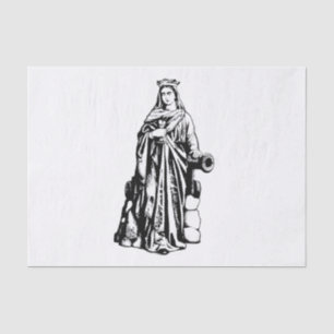 Saint Barbara the Great Martyr Sacred Graphic Art Tissue Paper