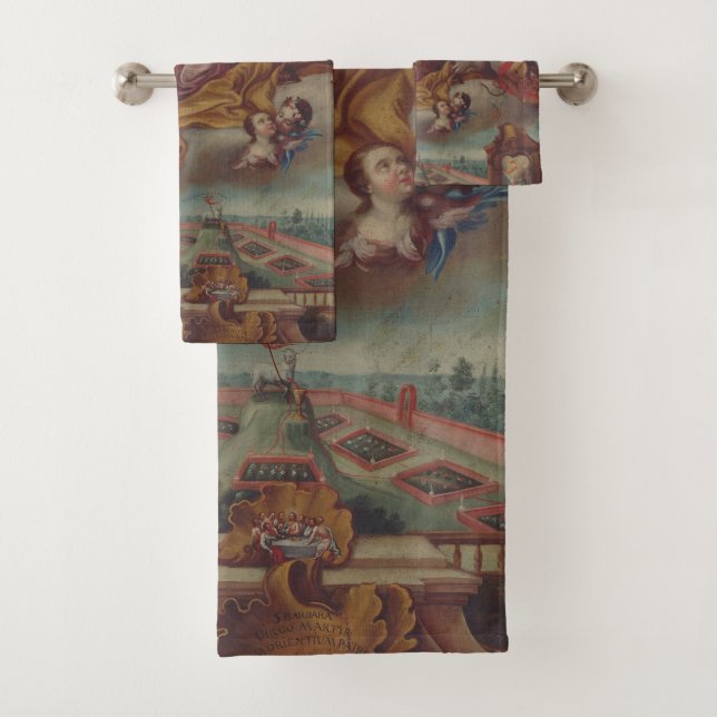 Saint Barbara Virgin and martyr Bath Towel Set (Insitu)