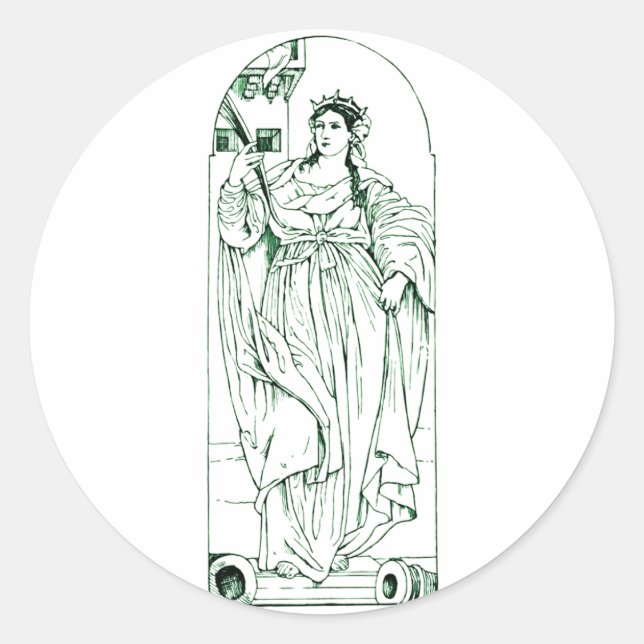 Saint Barbara Virgin and martyr Classic Round Sticker (Front)