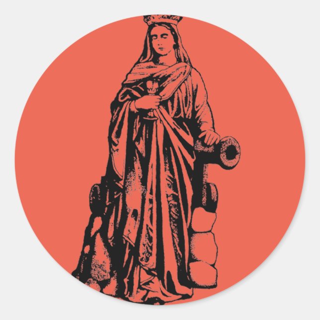 Saint Barbara Virgin and martyr Classic Round Sticker (Front)