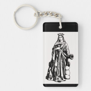 Saint Barbara with chalice and cannon Key Ring