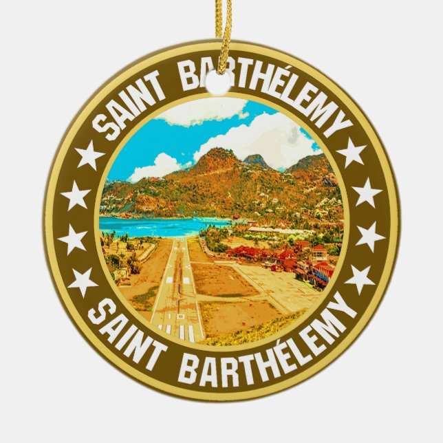 Saint Barthélemy                                   Ceramic Tree Decoration (Front)