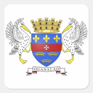 Saint Barthelemy Coat of Arms Square Sticker