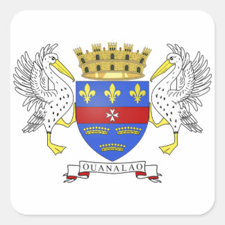 Saint Barthelemy Coat of Arms Square Sticker
