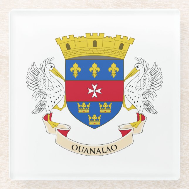 Saint Barthélemy Flag Glass Coaster (Front)
