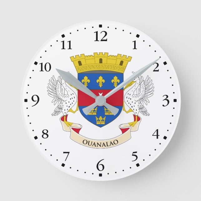 Saint Barthélemy Flag Round Clock (Front)