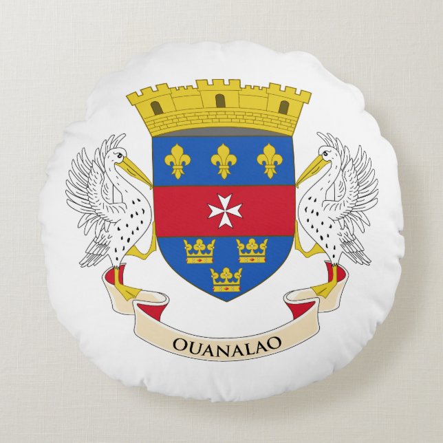 Saint Barthélemy Flag Round Cushion (Front)