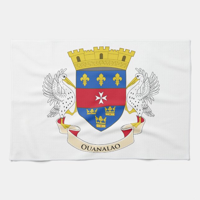 Saint Barthélemy Flag Tea Towel (Horizontal)