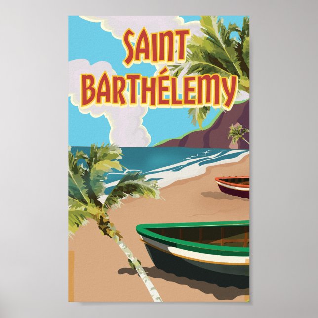 Saint Barthélemy Island Vintage Travel Poster (Front)
