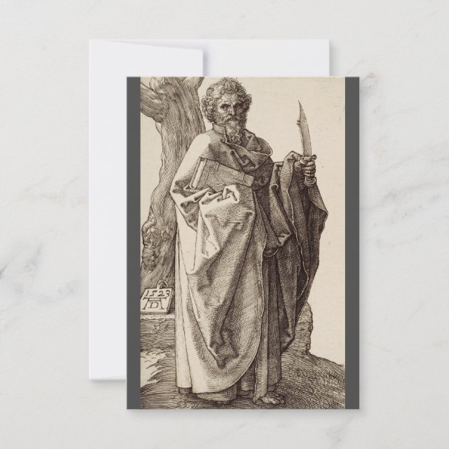 Saint Bartholomew the Apostle by Albrecht Durer  Thank You Card (Front)