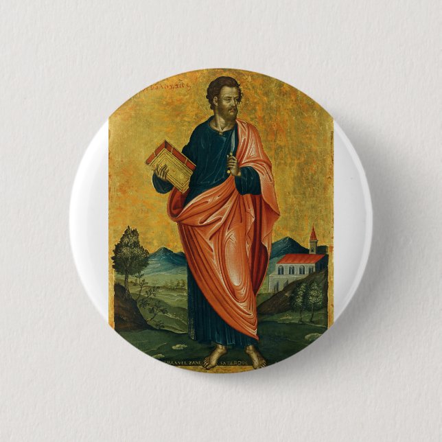 Saint Bartholomew the Apostle orthodox icon 6 Cm Round Badge (Front)