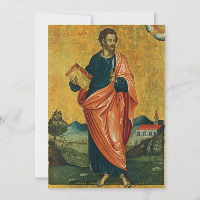 Saint Bartholomew the Apostle orthodox icon Holiday Card (Front)