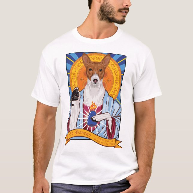 Saint Basenji Dog T-Shirt (Front)