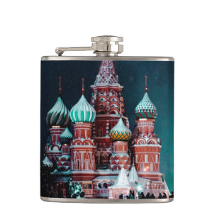 Saint Basil’s Cathedral, Moscow, Russia Hip Flask