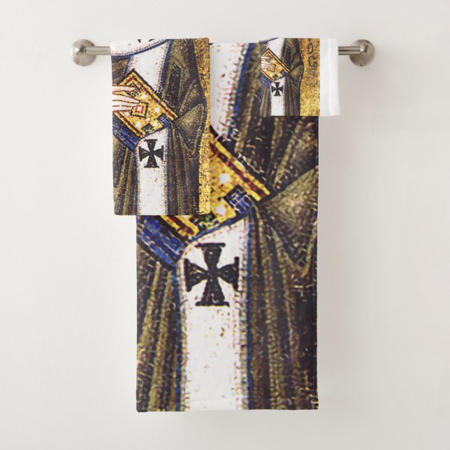 Saint Basil the Great Mosaic Bath Towel Set (Insitu)