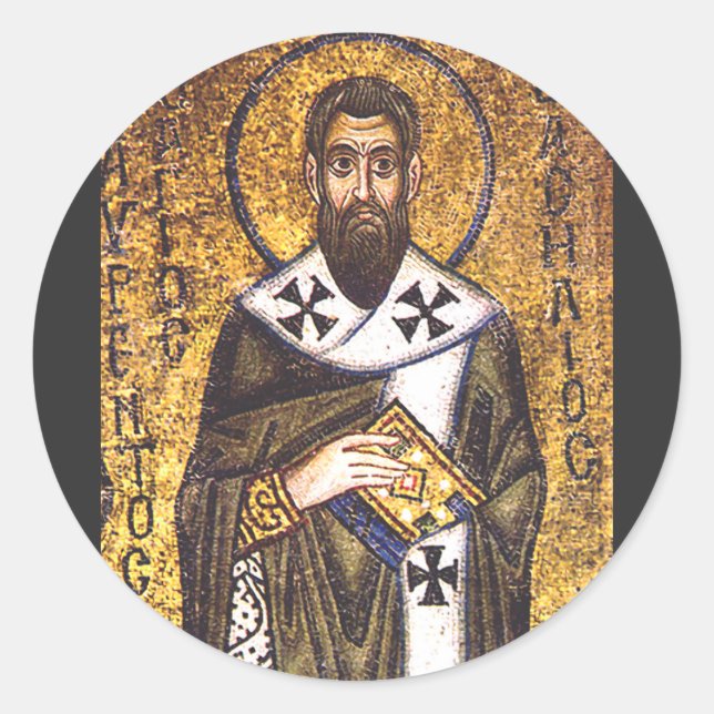 Saint Basil the Great Mosaic Classic Round Sticker (Front)