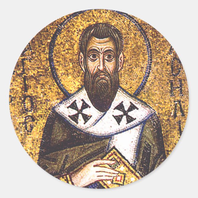 Saint Basil the Great Mosaic Classic Round Sticker (Front)