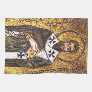 Saint Basil the Great Mosaic Tea Towel