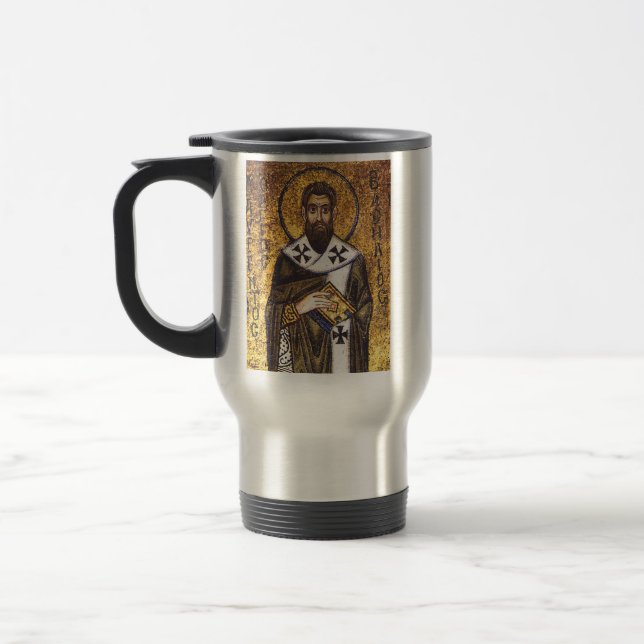 Saint Basil the Great Mosaic Travel Mug (Left)